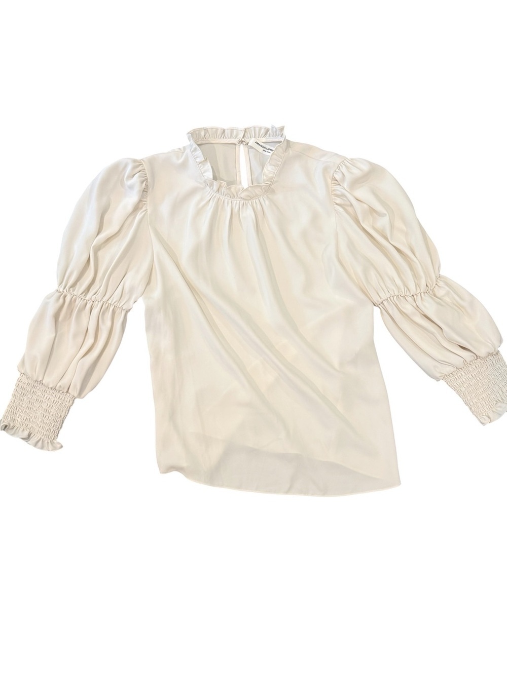 Amanda Uprichard / puff peasant sleeve blouse  top in ivory XS